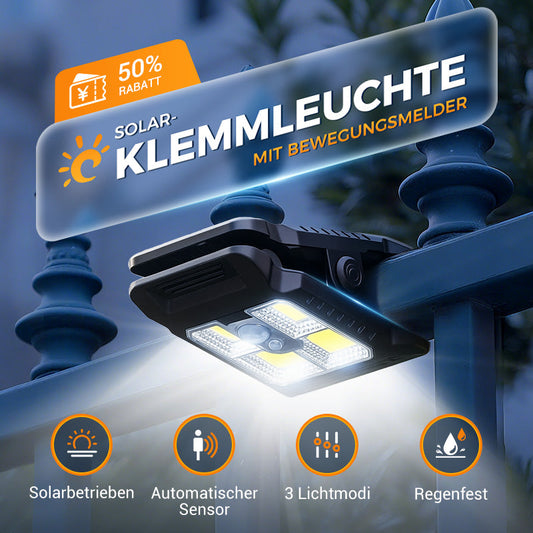 🌿 Solar-Clip-Leuchte mit Bewegungssensor – Jetzt 2 kaufen, 1 gratis! Perfekt für Garten, Balkon & Terrasse! 🏡✨