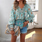 🌷Frühling Vorverkauf 50% Rabatt🍃Damenmode bedrucktes Langarmshirt mit V-Ausschnitt