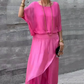 ⏳Begrenzte Zeit 50% Rabatt💥2-teiliges Set aus Chiffon mit lockerem Oberteil und weiten Schlitzhosen