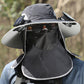Sonnenhut mit breiter Krempe, solarbetriebenem, wiederaufladbarem Ventilator und abnehmbarem Gesichtsschutz
