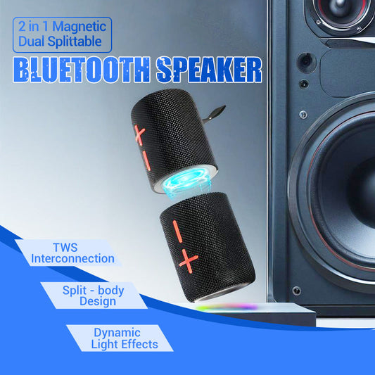 💥 Heißer Verkauf 🔈🎶2-in-1 magnetischer, zweifach teilbarer Bluetooth-Lautsprecher