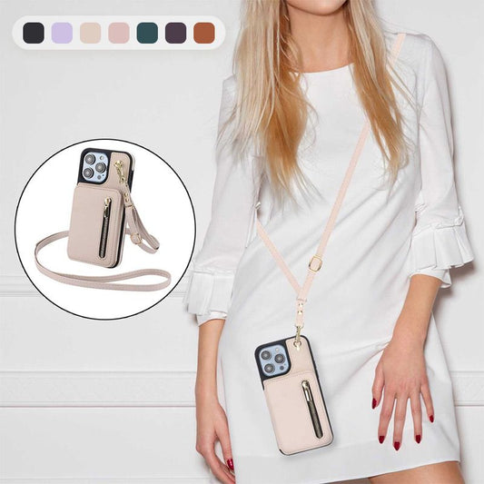 PU-Leder RFID-blockierende Reißverschluss-Geldbörse und Handyhülle für iPhone